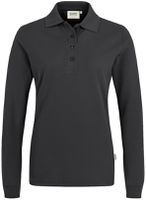 Damen Longsleeve-Poloshirt Mikralinar - Gr. 2XL, karbongrau
