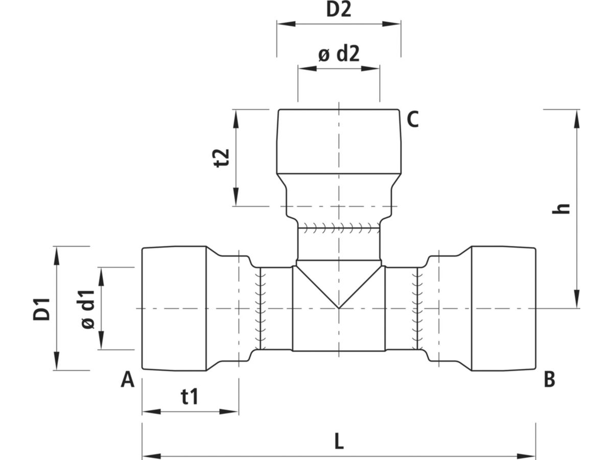T-Stück HAWLE-GRIP, PN 16 - 7281