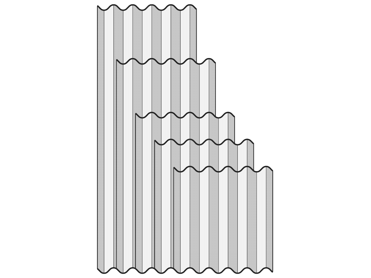 Welleternit Ondapress o/ES, Ant.N6512 - 920mm x 1000mm, Profil 177/51mm