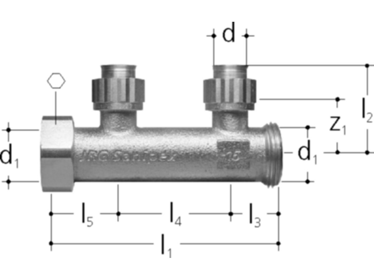 Sanipex Verteiler 2-fach