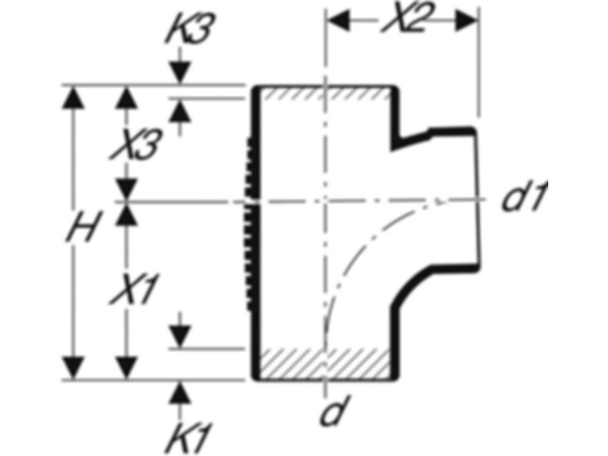 Geberit-Silent Bogenabzweig 88.5°110/110 - Swept-Entry