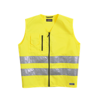 Leuchtgelbe Warnweste aus Polyester/ - Baumwollgewebe,Reflexstreifen Gr. M