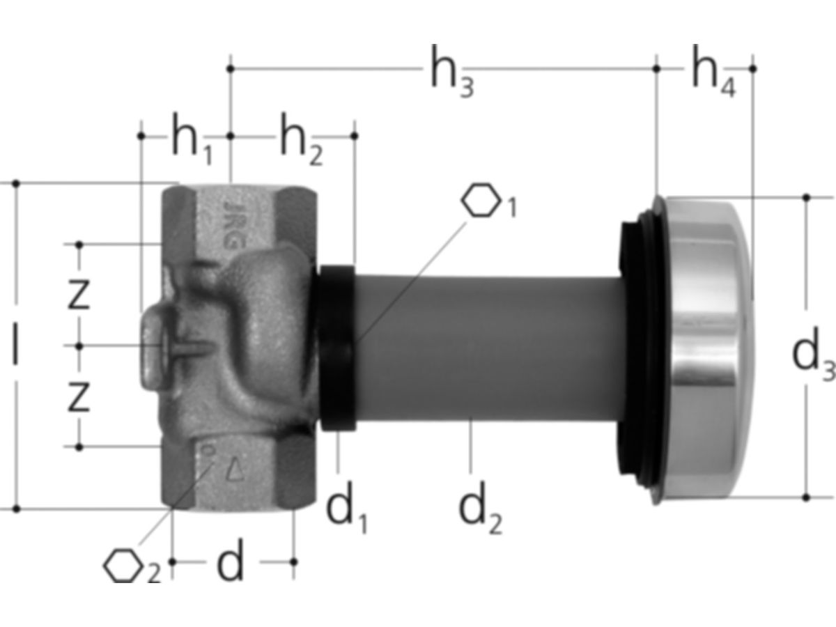 UP-Ventile 1" x 25 mm - Unterputz-Geradsitzventil JRG LegioStop