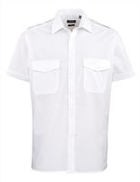 Pilot Shirt Shortsleeve, Gr. 42 (16H) - white, 65% PES / 35% CO, 105 g/m2