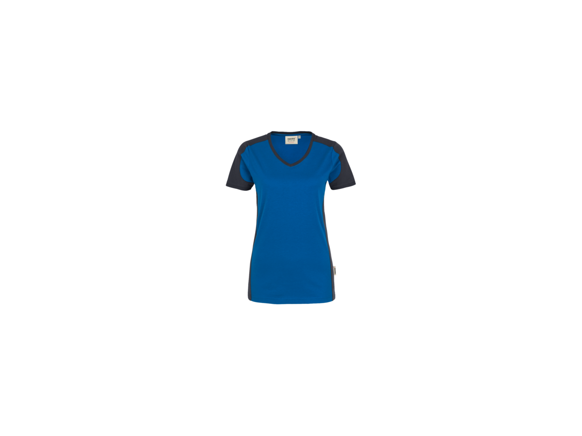 Damen-V-Shirt Co. Perf. 2XL royalb./anth - 50% Baumwolle, 50% Polyester, 160 g/m²