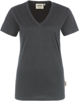 Damen-V-Shirt Classic Gr. 2XL, anthrazit - 100% Baumwolle