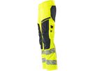 Hose mit Knietaschen, Stretch, Gr. 76C46 - hi-vis gelb/schwarzblau, 92% PES/8%EL