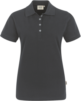 Damen-Poloshirt Stretch Gr. S, anthrazit - 94% Baumwolle, 6% Elasthan, 190 g/m²