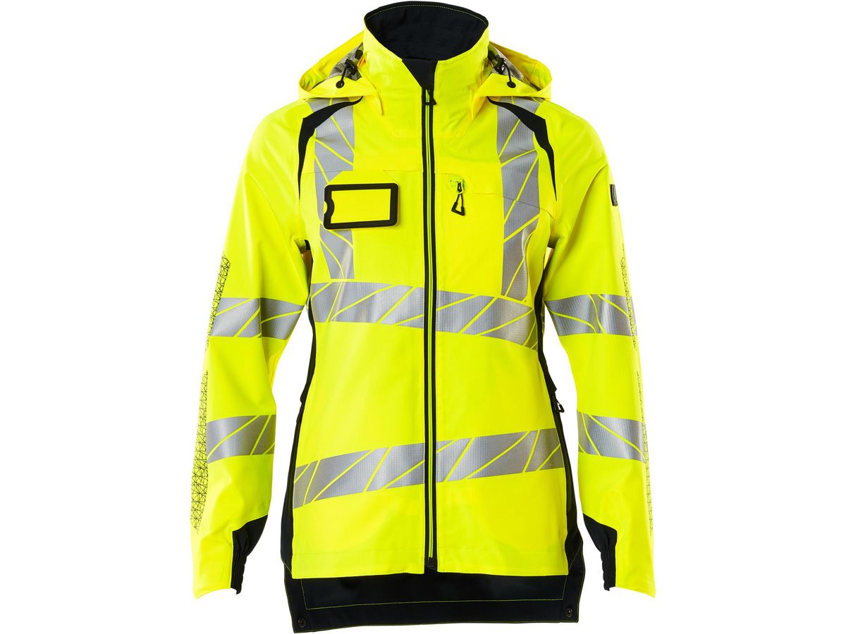 Hard Shell Jacke, Damen, leicht, Gr. S - hi-vis gelb/schwarzblau, 100% PES