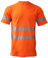 Bormio Säntis T-Shirt, Kurzarm UPF 40 - leuchtorange, mit Reflexstreifen