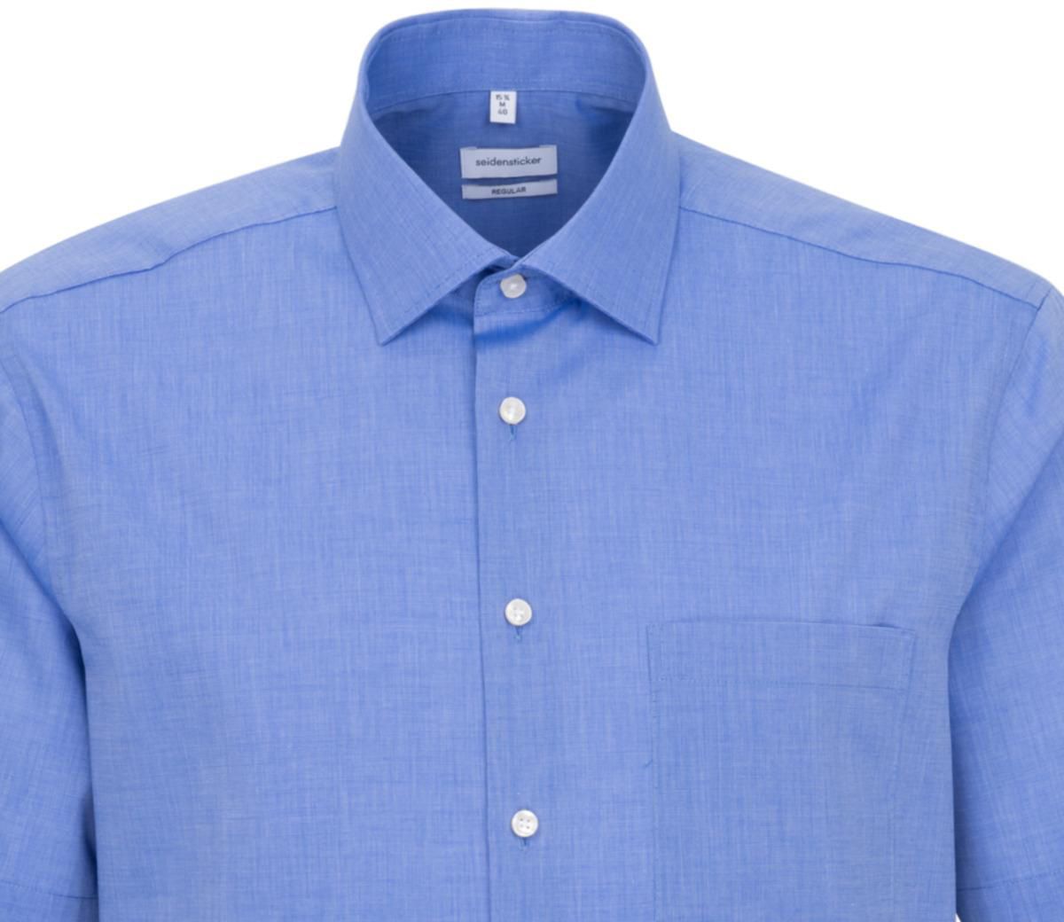 City Kent Hemd MEN 1/2 gewebt Gr. 46 - mittelblau, 100% CO