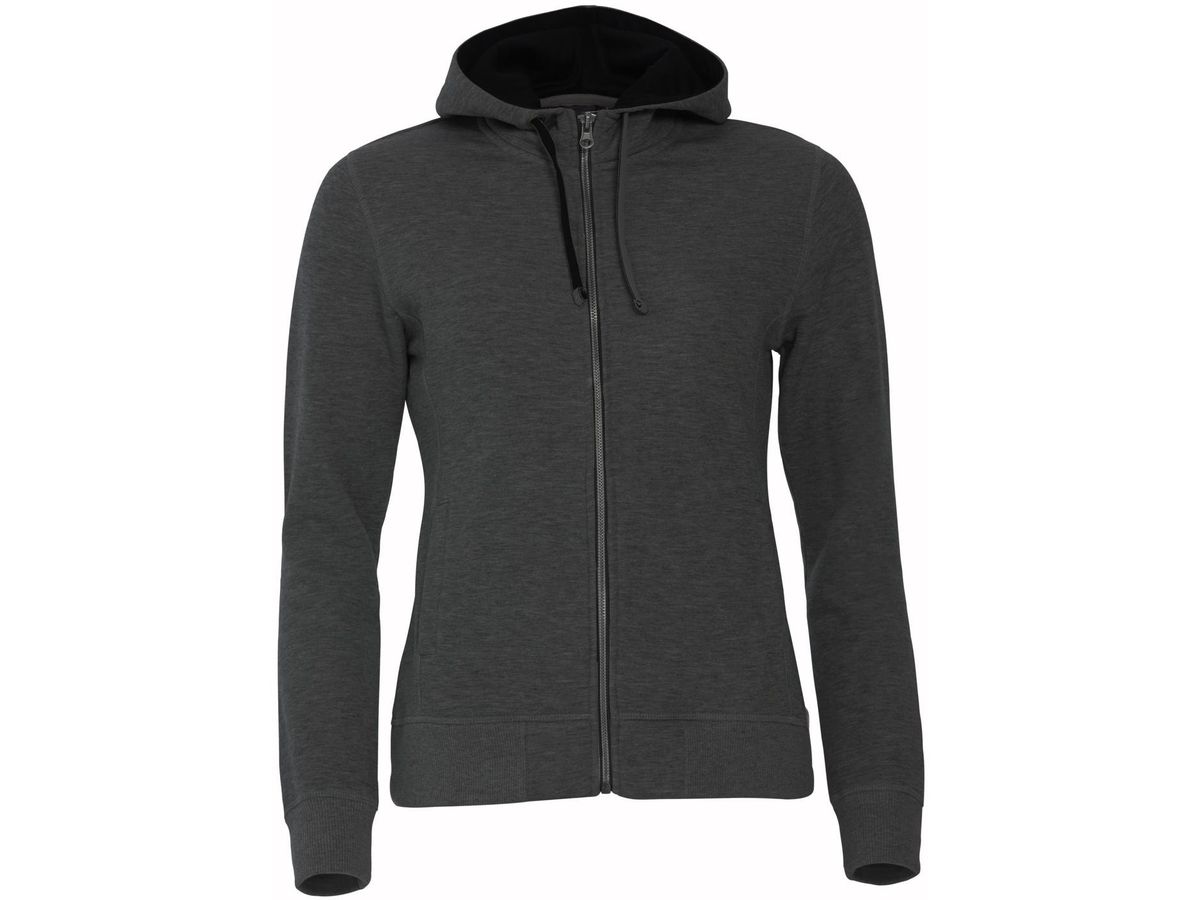 CLIQUE Classic Hoody full zip WOM Gr. L - anthr.-melange, 60% Baumw./40% Polyest.