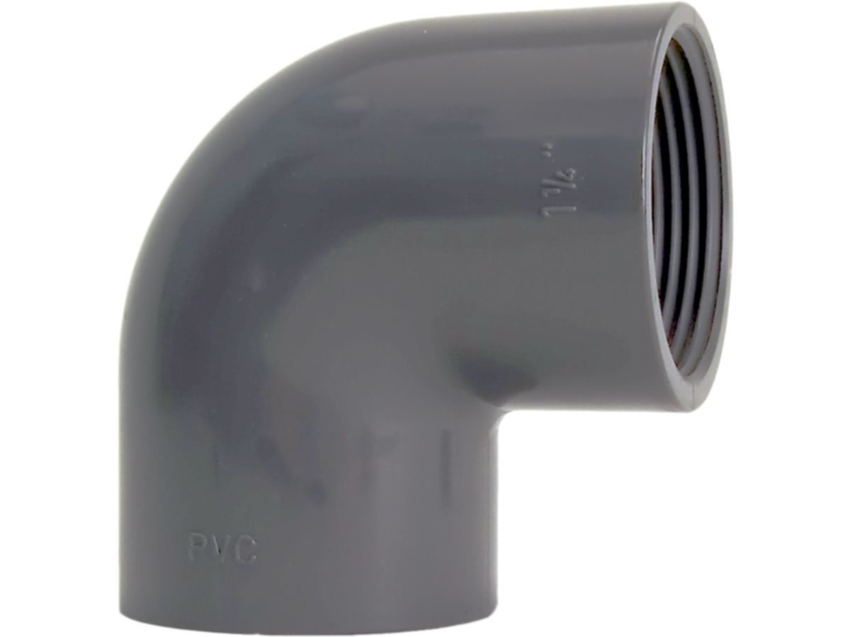 Winkel 45° PVC-U metrisch - mit Zylindrischem Rohr IG