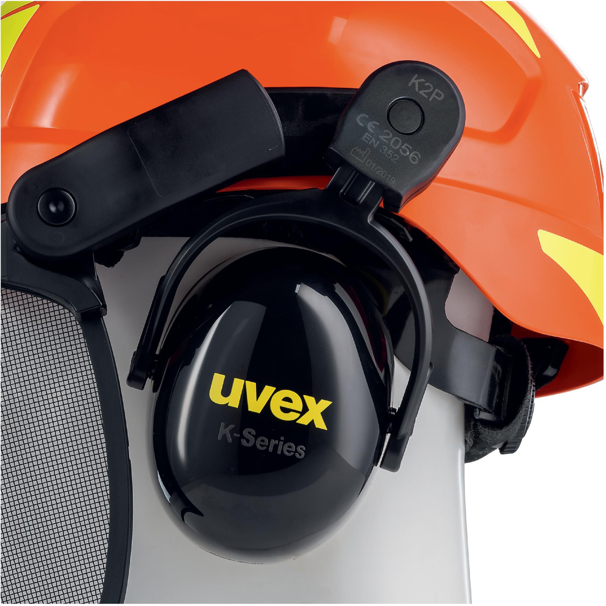 UVEX pheos forestry Schutzhelm orange - mit Metallvisier und Gehörschutz