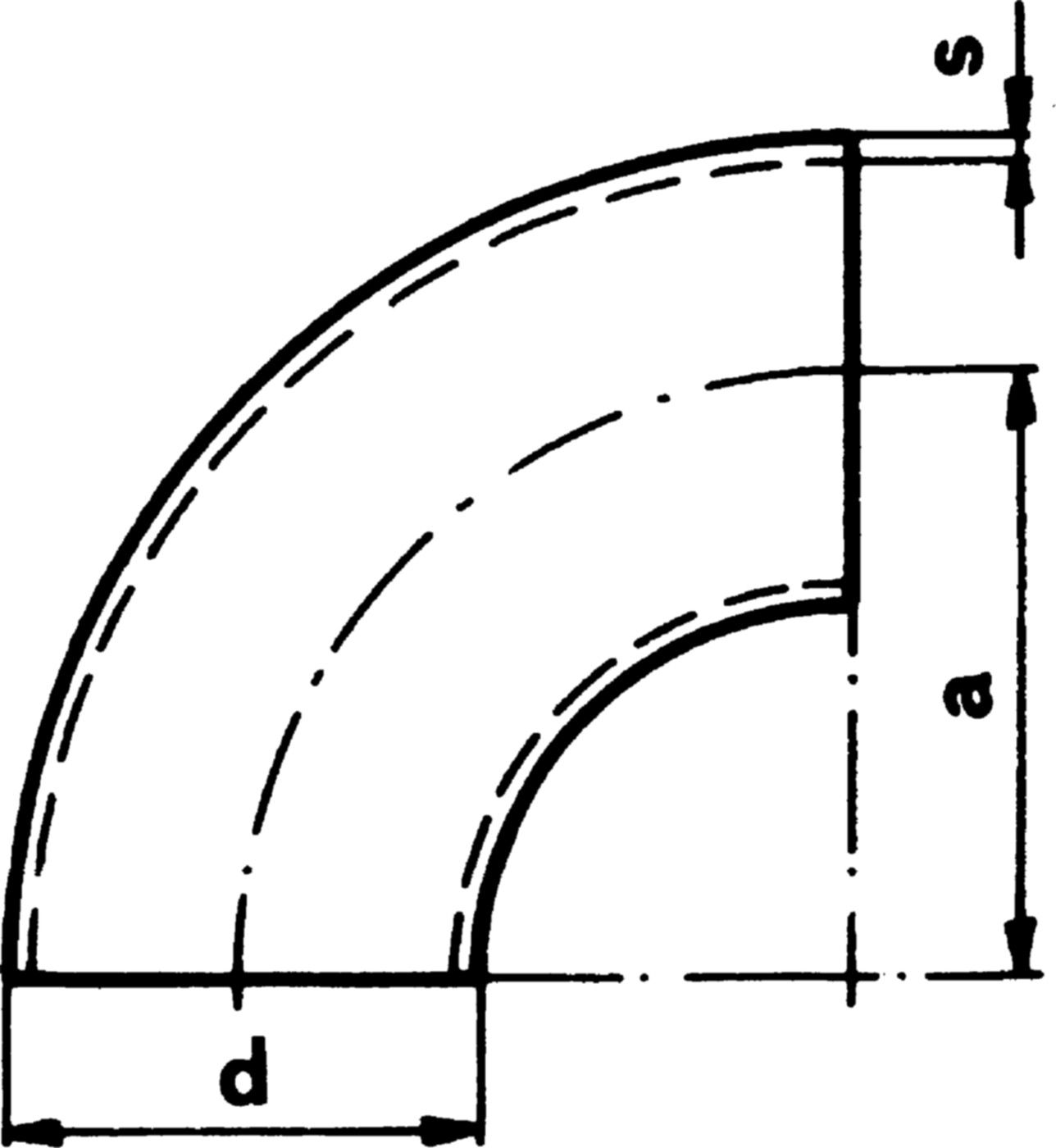 Gasrohrbogen nahtlos S235 3d 90°