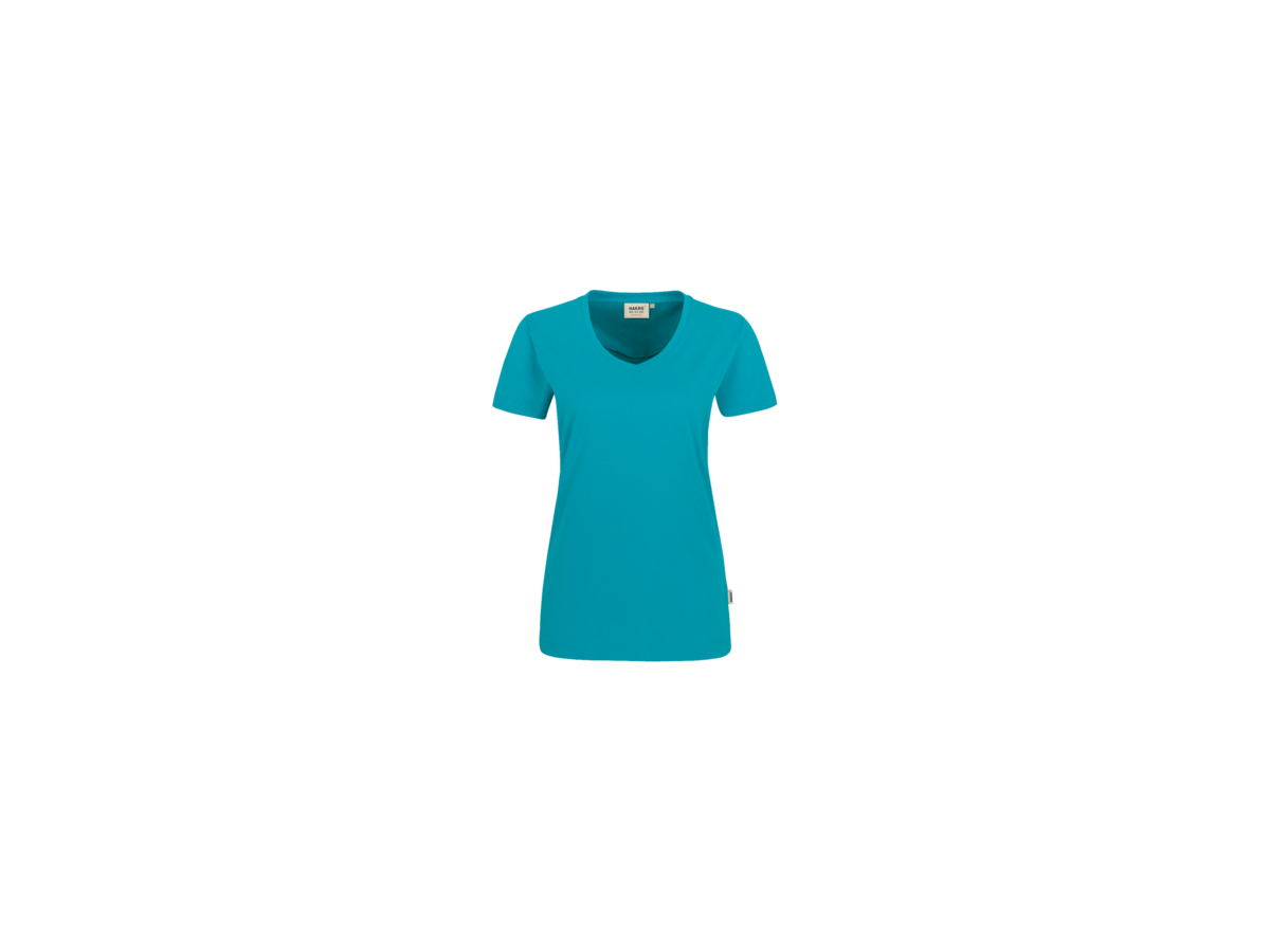Damen-V-Shirt Performance Gr. S, smaragd - 50% Baumwolle, 50% Polyester, 160 g/m²