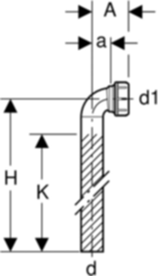 Geberit PP Anschlussbogen für Sifon - Verschraubung; Dichtung