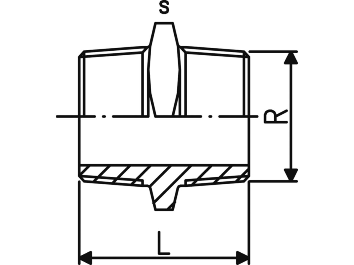 Doppelnippel PVC-U R - mit konischem Rohr AG R
