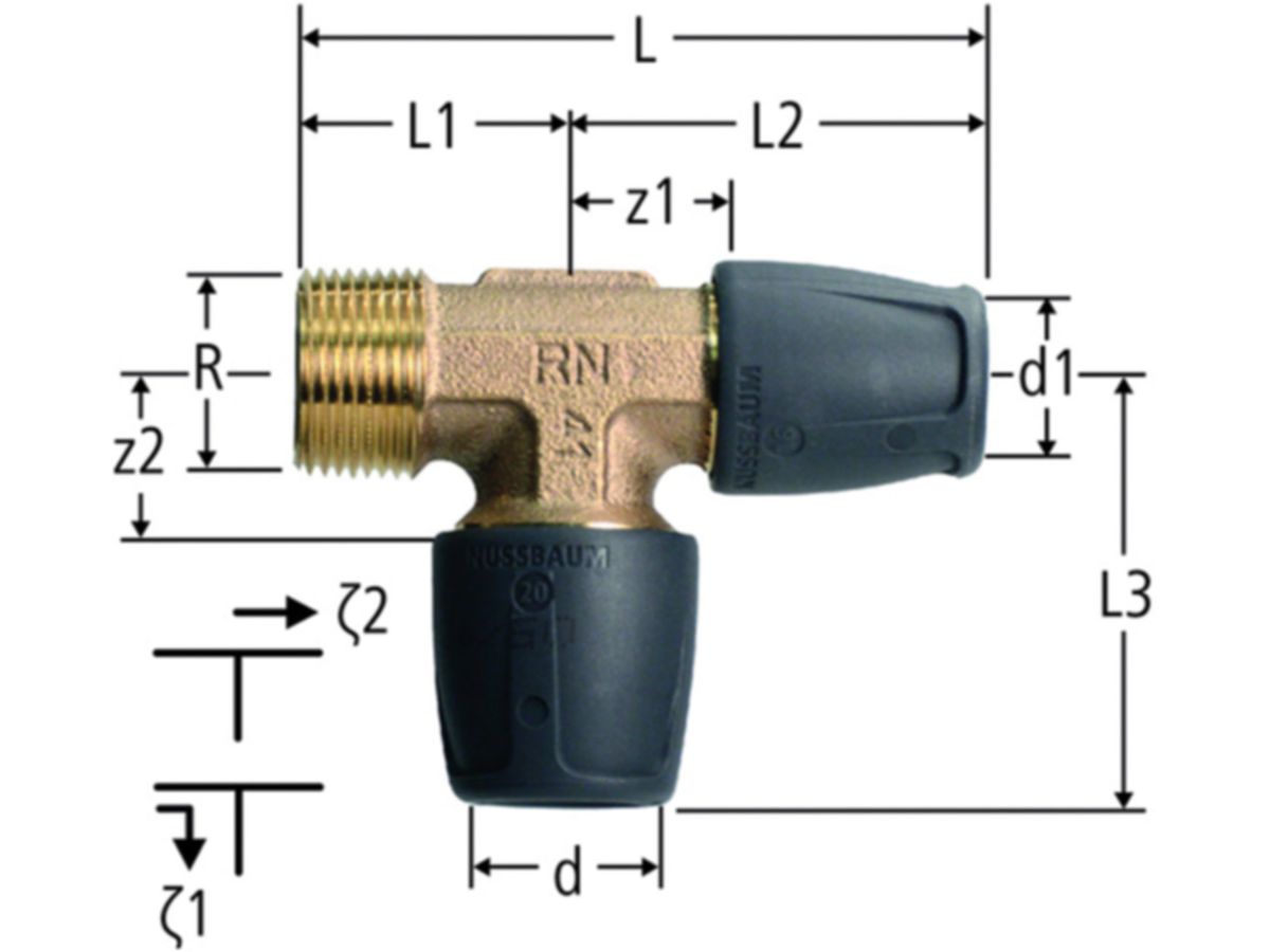 Optiflex prOfix T-Stück - mit AG