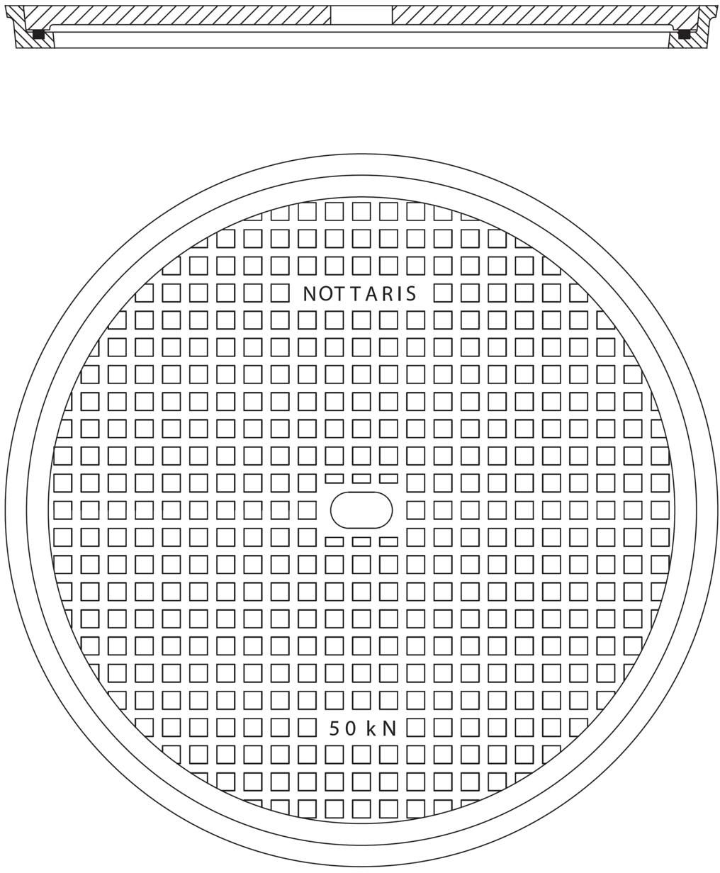 Schachtabdeckung Fig. 21P, 50kN - mit Pickelloch