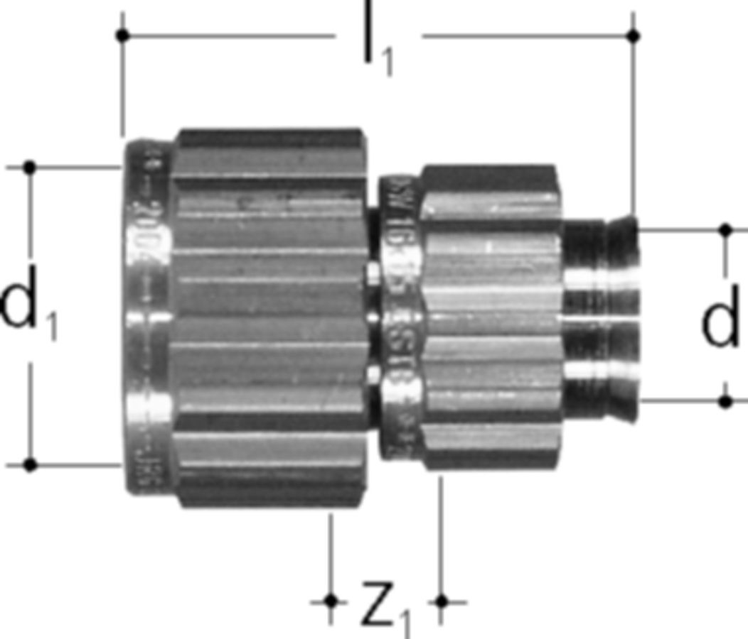 Sanipex Übergang - loser Mutter, O-Ring-Dichtung