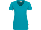 Damen-V-Shirt Perf. Gr. 2XL, smaragd - 50% Baumwolle, 50% Polyester, 160 g/m²