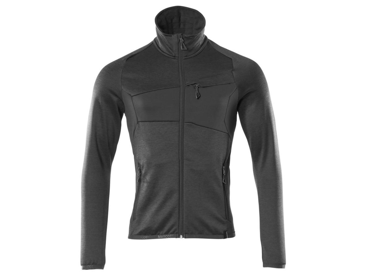 Fleecepullover Microfleecejacke, Gr. XS - schwarz, mit Reissverschluss