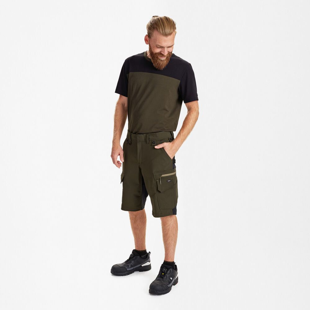 ENTIRE Arbeitsshorts Gr. 38 - Forest Green/Schwarz, 4-Wege-Stretch