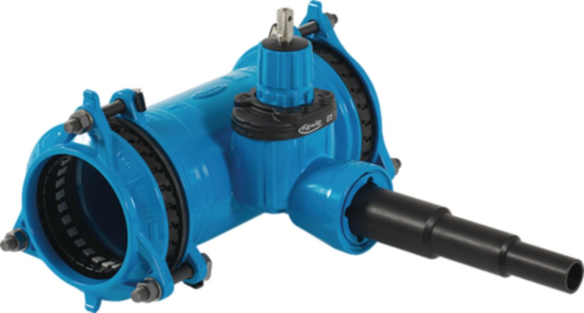 Combi-T mit SYNOFLEX-Muffe PN16 DN 100 - Abg. PE-Anschwe. universal