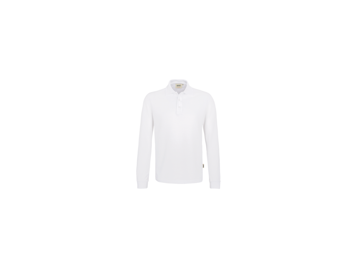 Longsleeve-Poloshirt Perf. Gr. XL, weiss - 50% Baumwolle, 50% Polyester, 220 g/m²