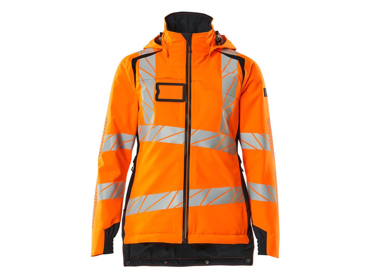 Winterjacke Damen-Passform, Gr. 4XL - hi-vis orange/schwarzblau, 100% PES