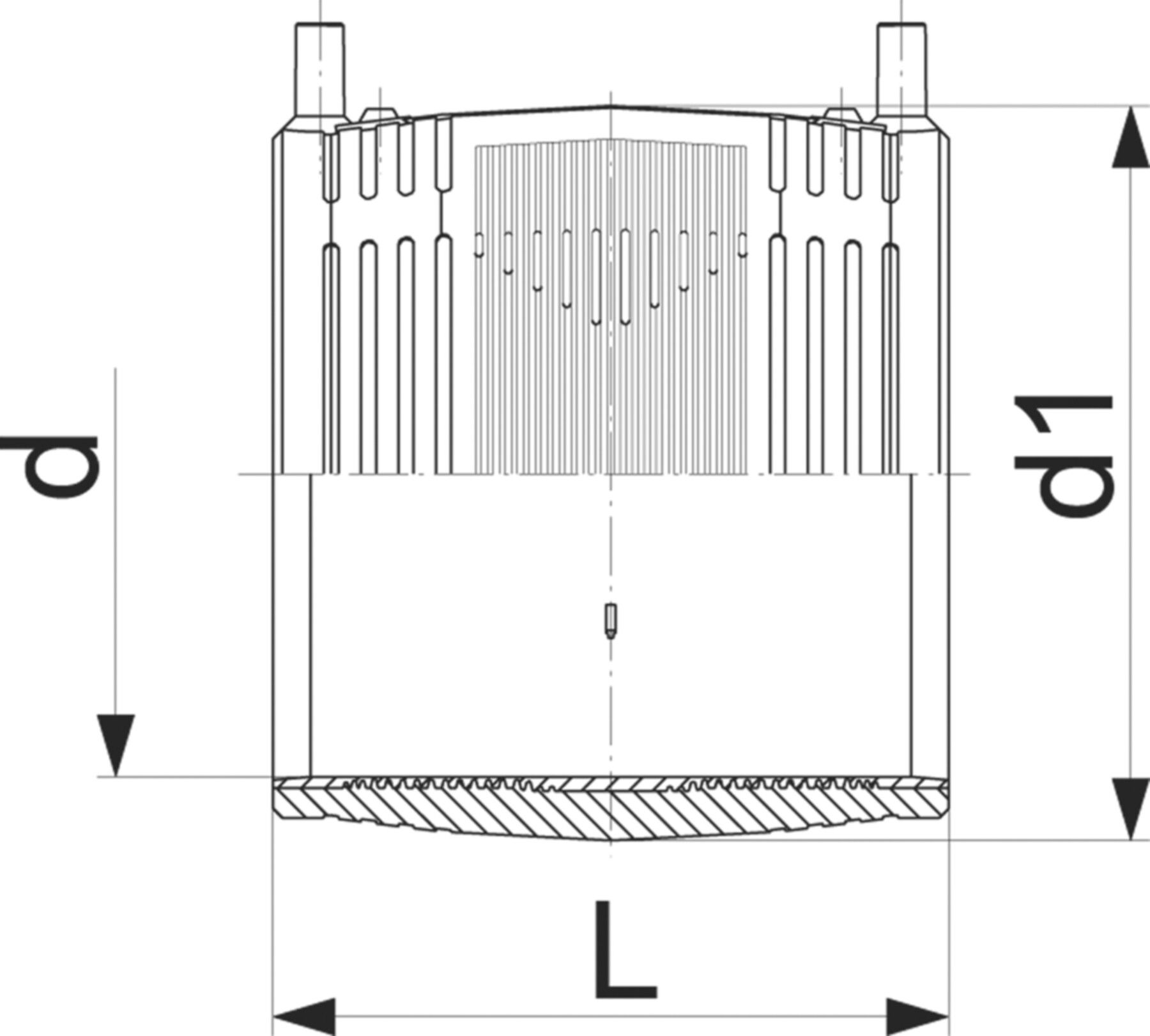 Schweissmuffen PE100 S-8 SDR 17 ELGEF - 5 bar Gas / 10 bar Wasser