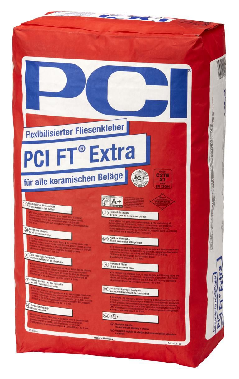 PCI FT Extra Fliesenkleber grau à 25 kg - für alle keramischen Beläge