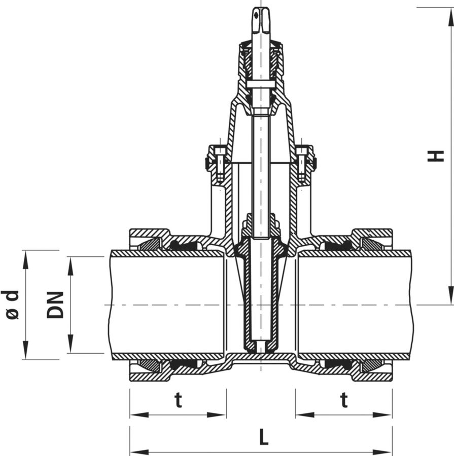 Steckmuffen-Schieber BLS PN 16