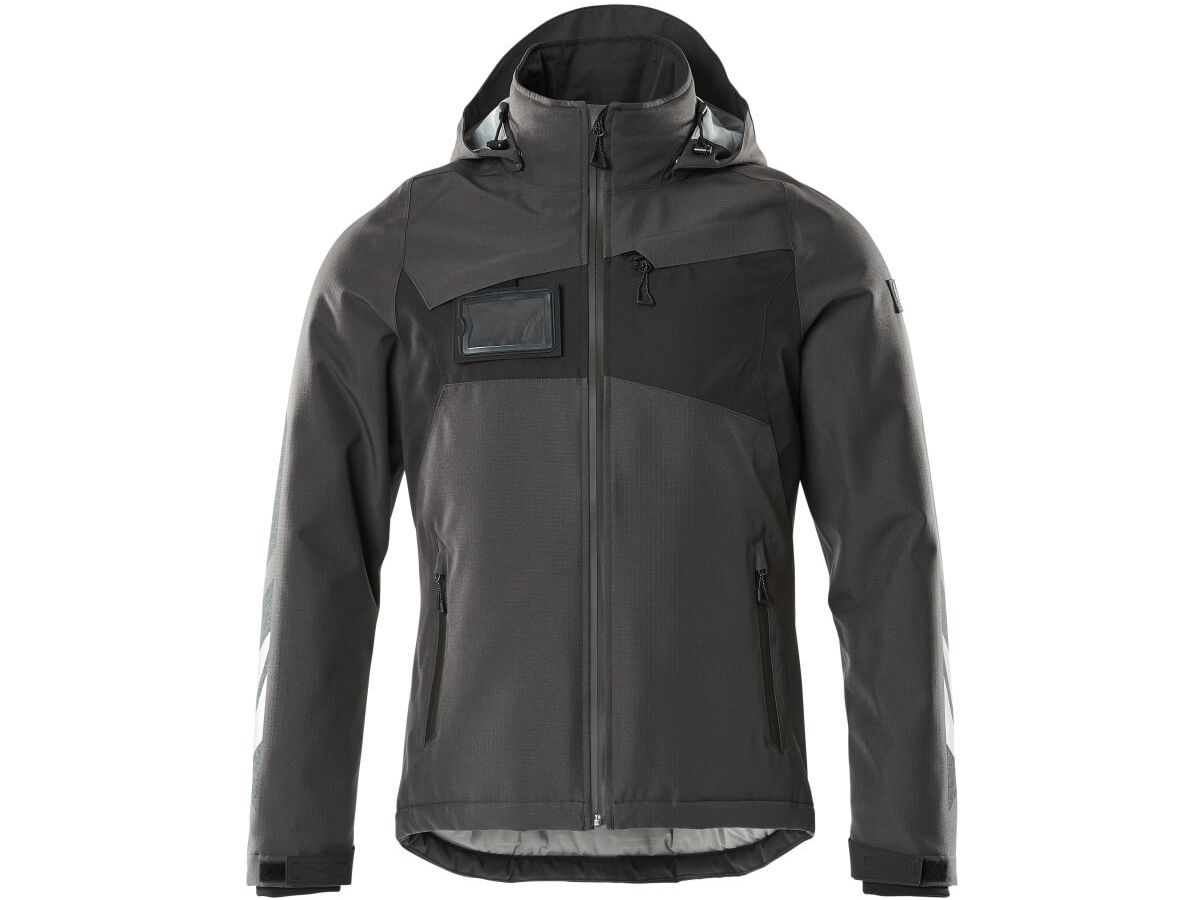 Winterjacke wind-/wasserdicht, Gr. M - dunkelanthrazit/schwarz, 100% PES