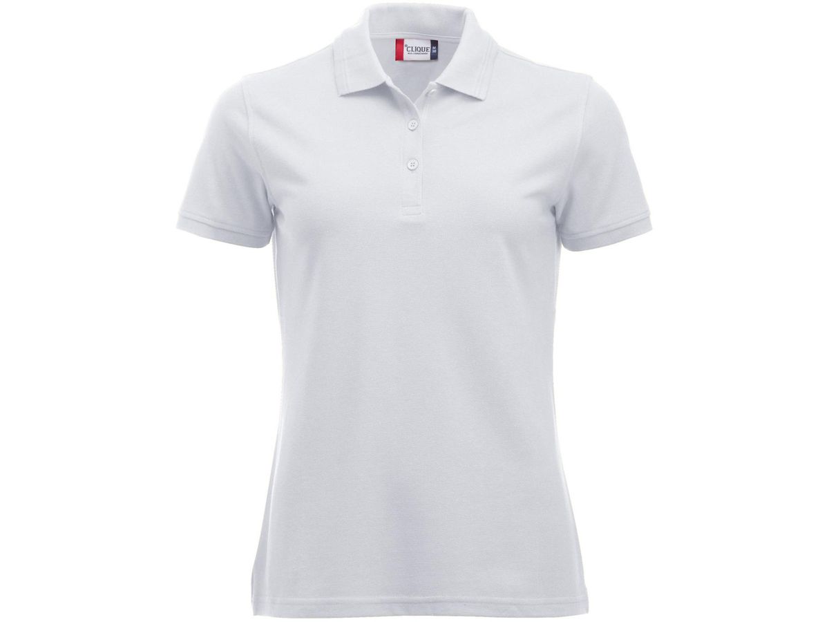 CLIQUE MANHATTAN LADIES Poloshirt Gr.2XL - weiss, 65% PES / 35% CO, 200 g/m2