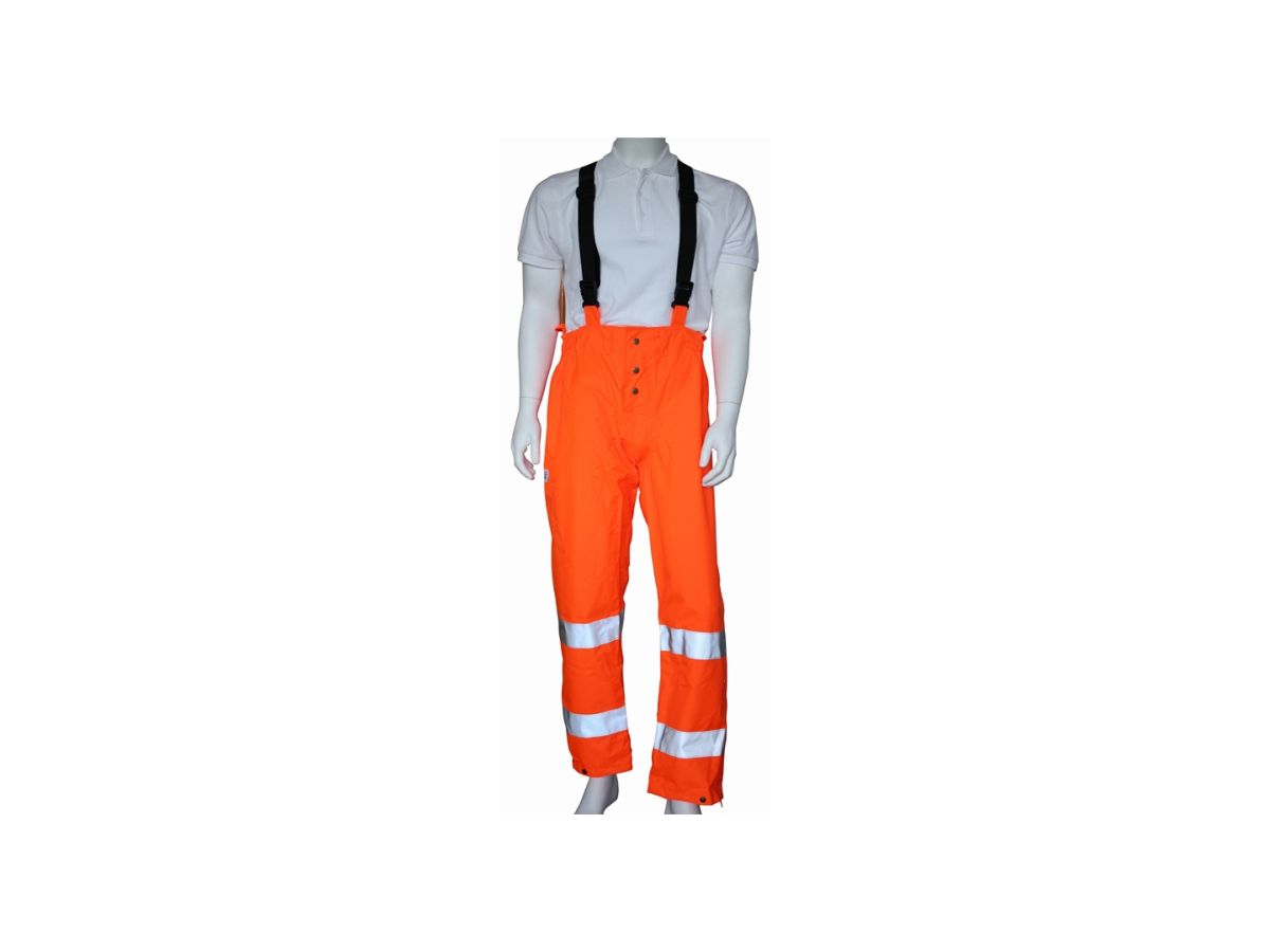 Smantex-Regenhose mit 3M Reflexstreifen - Gr. M, leuchtorange, 100% Polyester