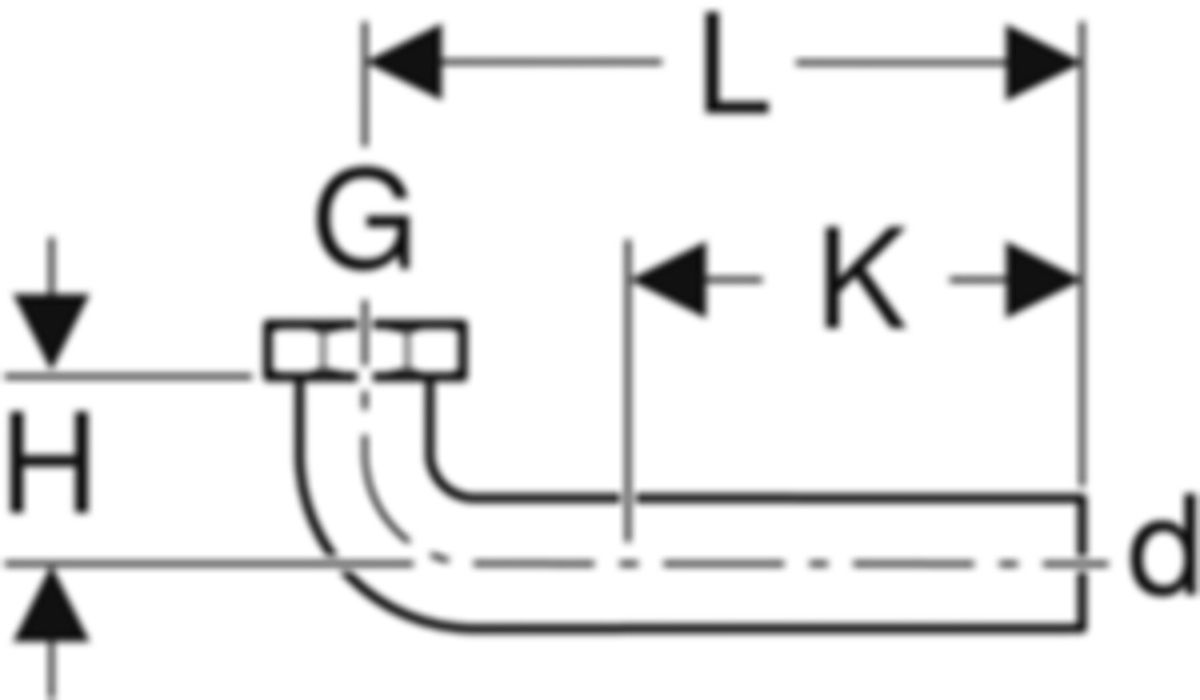 Geberit PE Anschlussbogen für Sifon - Überwurfmutter; Dichtung