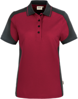 Damen-Polosh. Co. Perf. L weinrot/anth. - 50% Baumwolle, 50% Polyester, 200 g/m²