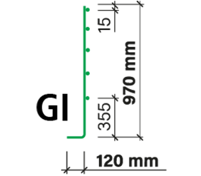 Forwa 2000 Anschlussnetze, 1x gebogen - Anschluss aussen und innen (schwer)