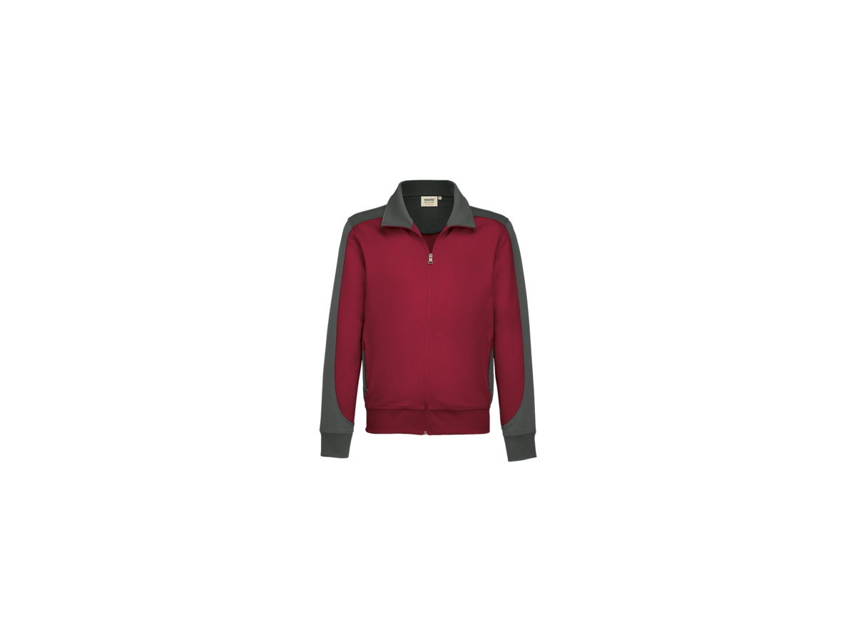 Sweatjacke Contr. Perf. S weinrot/anth. - 50% Baumwolle, 50% Polyester, 300 g/m²
