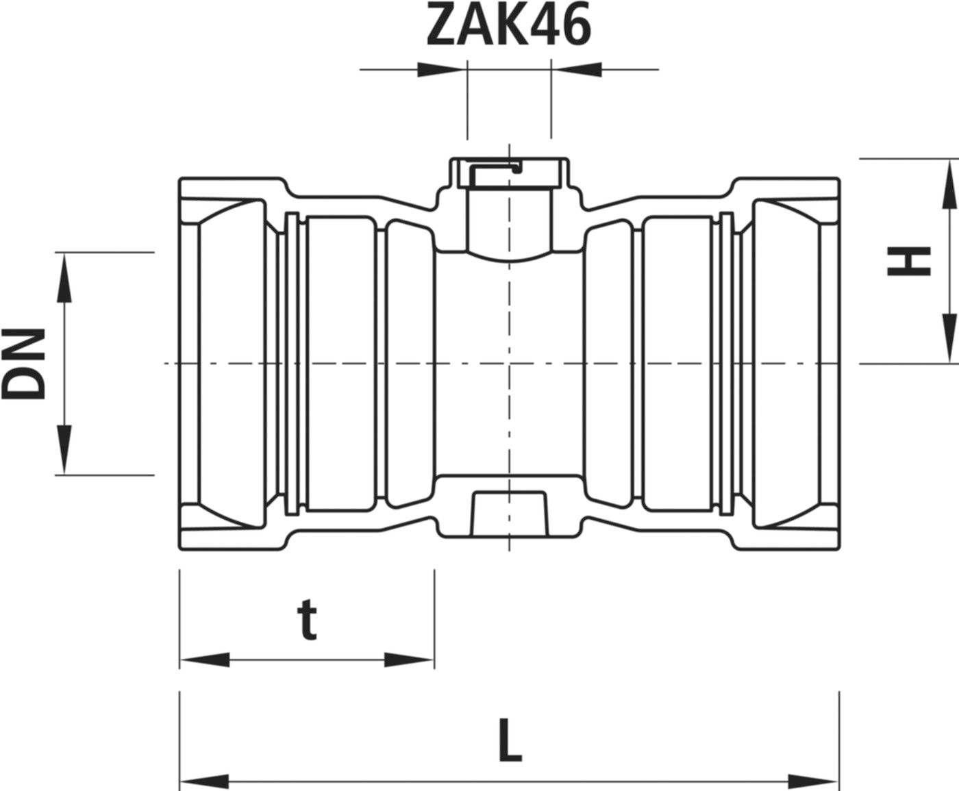Hausanschluss-Stück BLS mit ZAK-Abgang - 5412