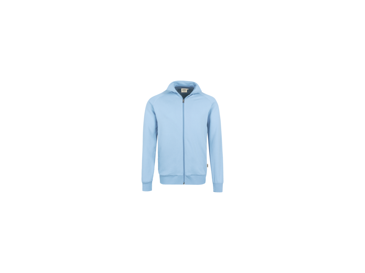 Sweatjacke College Gr. M, eisblau - 70% Baumwolle, 30% Polyester, 300 g/m²