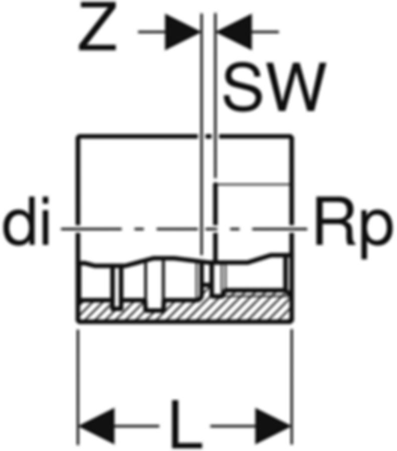 PushFit Verteilerkappe mit IG RP3/4"