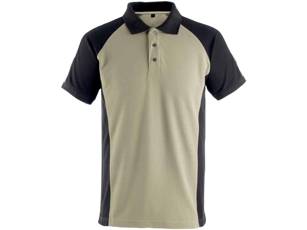 Bottrop Polo-Shirt hellkhaki/schwarz - Gr. L, 60% Baumw./40% Poly. 180 g/m²