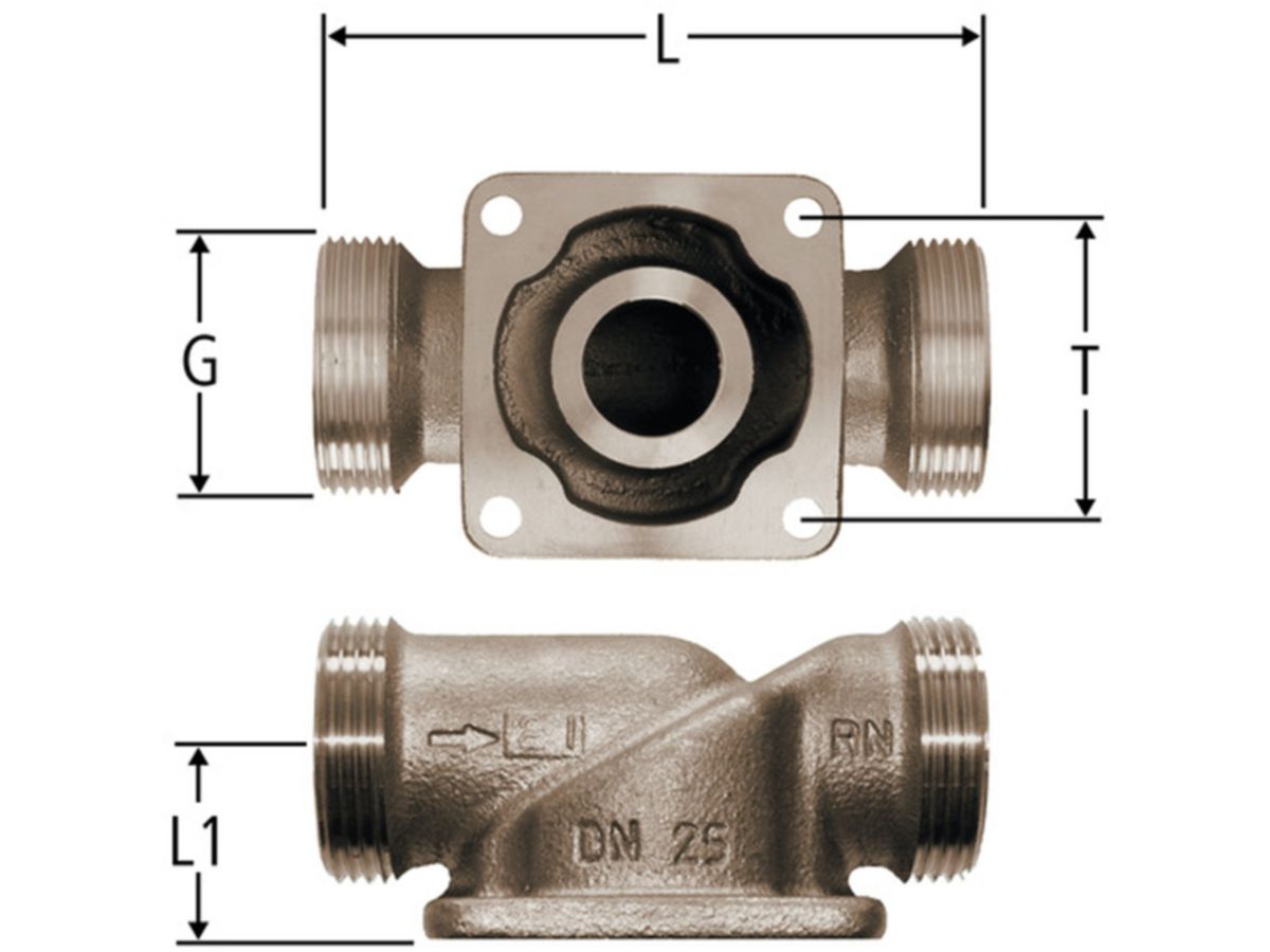 Anschlussflansch PN16 DN40 (11/2) G13/4" - ohne Anschlussverschraubungen