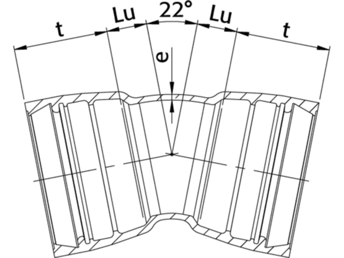 Steckmuffenbogen WILD, 22° MMK, 2 Muffen - Typ MMK Novo-Sit