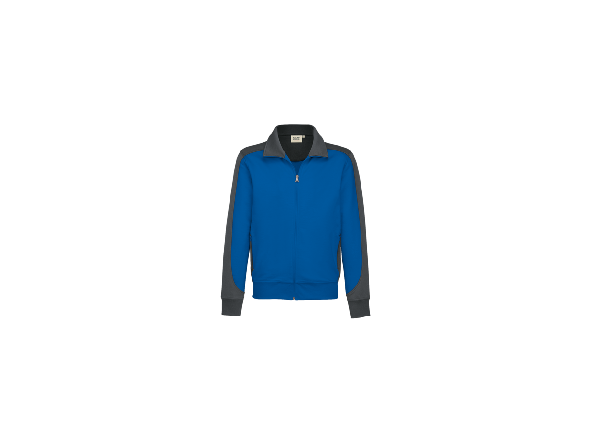 Sweatjacke Contr. Perf. S royalb./anth. - 50% Baumwolle, 50% Polyester, 300 g/m²