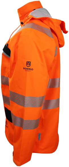 Bormio Speer Regenparka aus Polyester - orange/schwarz, mit 3M Reflektoren