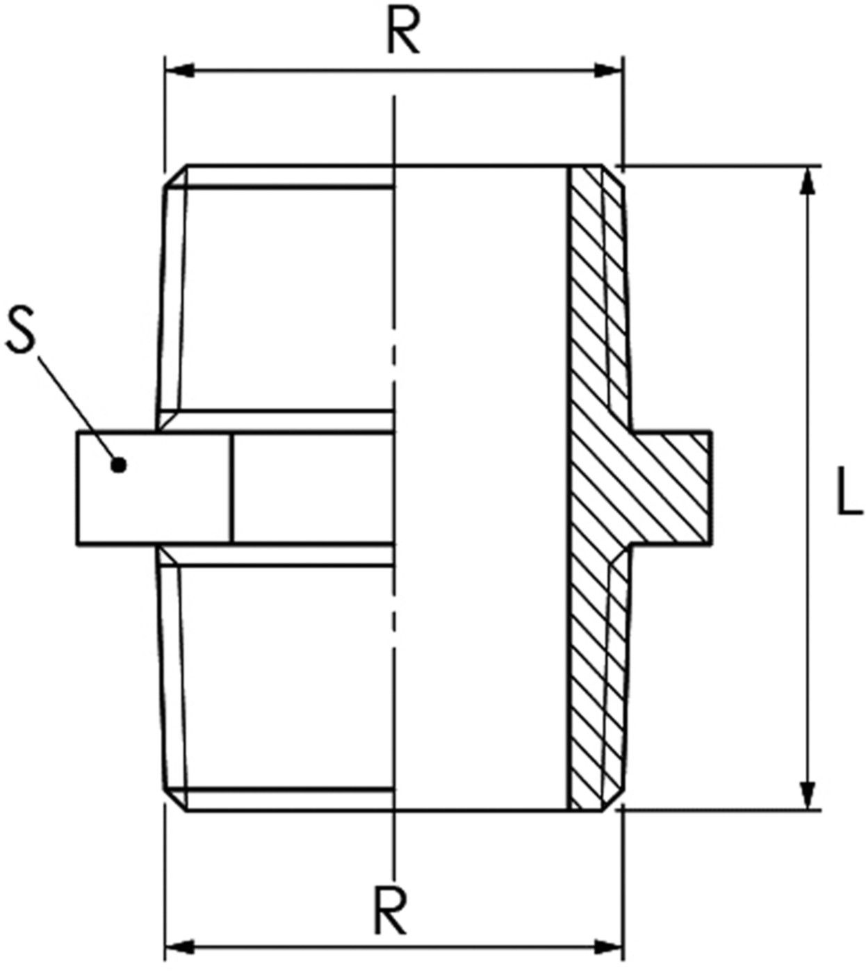Doppelnippel Messing